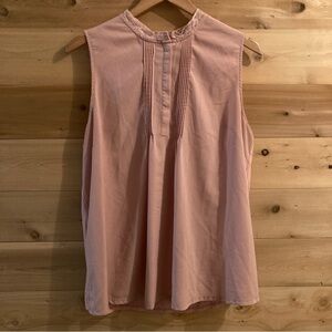A New Day smoked pink sleeveless blouse with lace collar